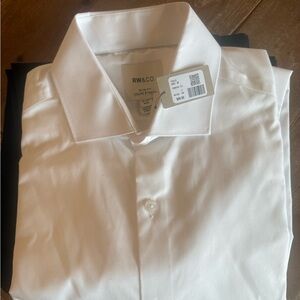 RW&CO. Men’s Slim Fit White Dress Shirt - Point Collar
